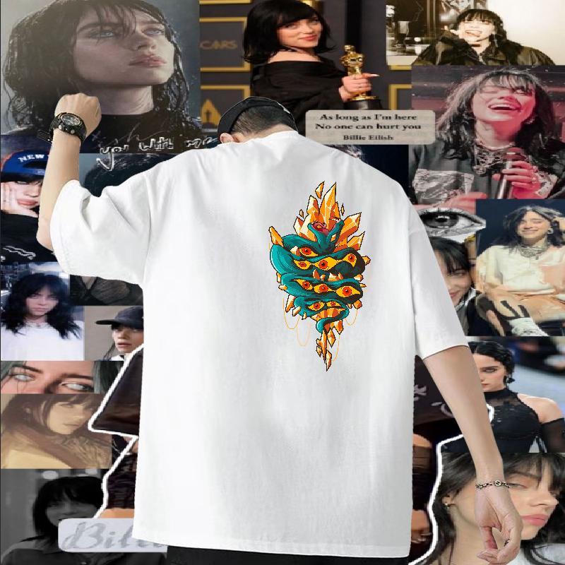 Fashion Designer T Shirts Men 230g Cotton snake Street wear Hip Hop Top Tees Short Sleeve O-Neck Cool Design Couples T Shirts Cartoon Print