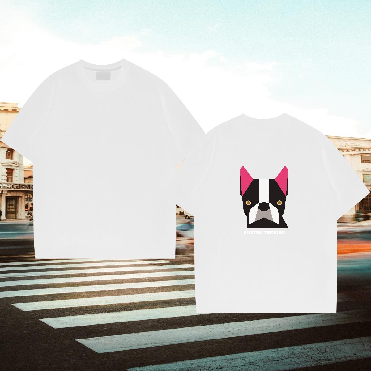 2024 DIY Man T Shirts 230g 100% Cotton dog Street wear Hip Hop Tops Breathable Short Sleeve High Quality Couples T Shirts Cartoon Printing L-4XL