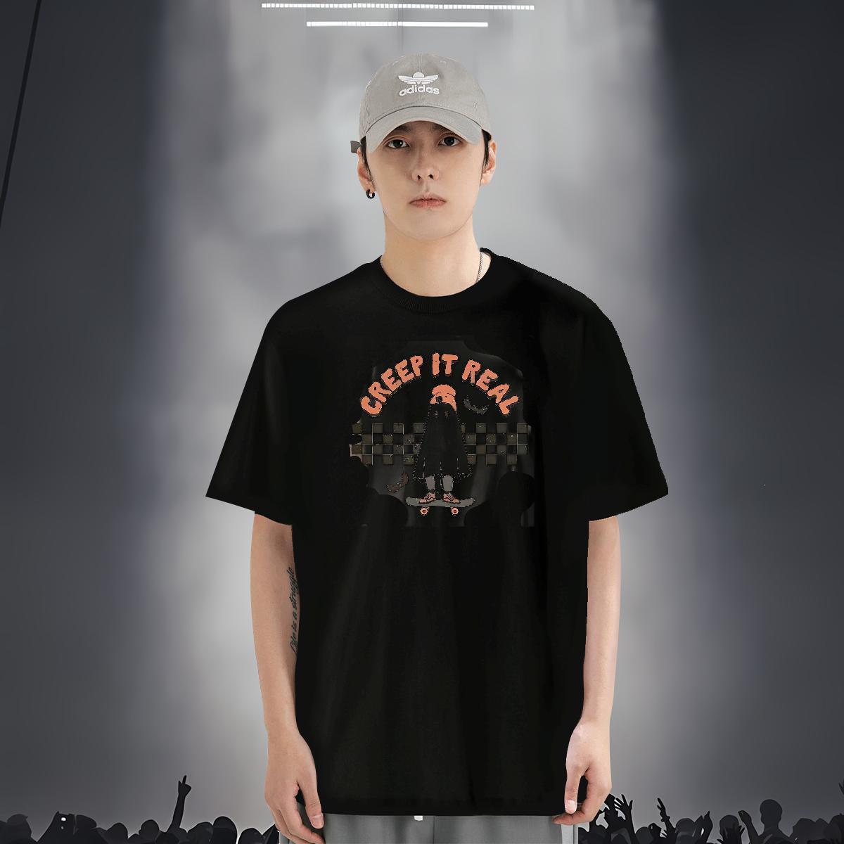 Men T Shirts 100% Cotton 230g monster Spring Summer Breathable Crew Neck Skull Couples T Shirts DIY Customized Free Shipping Tee Shirt