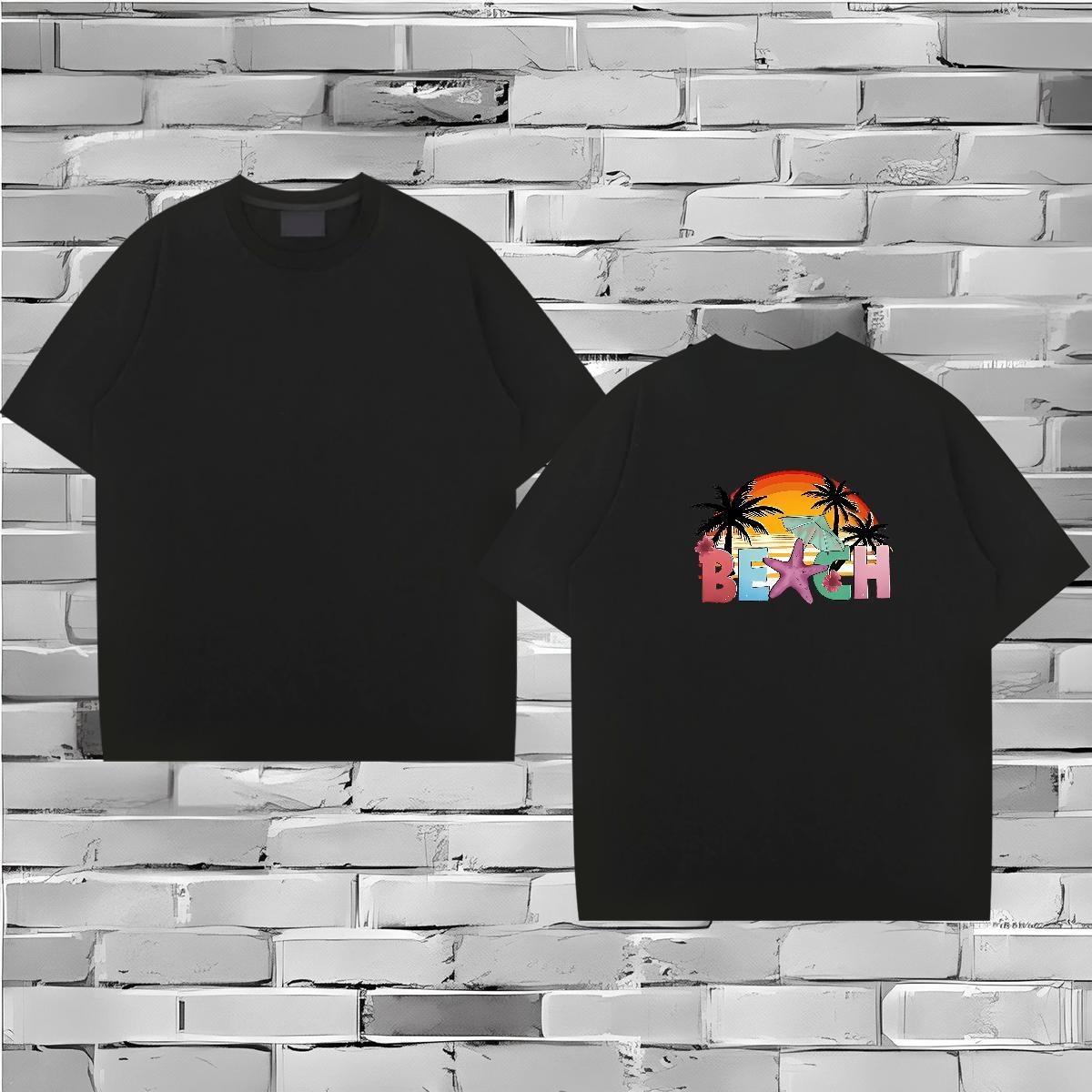 Fashion Designer T shirt 230g 100% Cotton tree Casual Top Tees Breathable Short Sleeve Loose Couples T Shirts Plus Size Cartoon