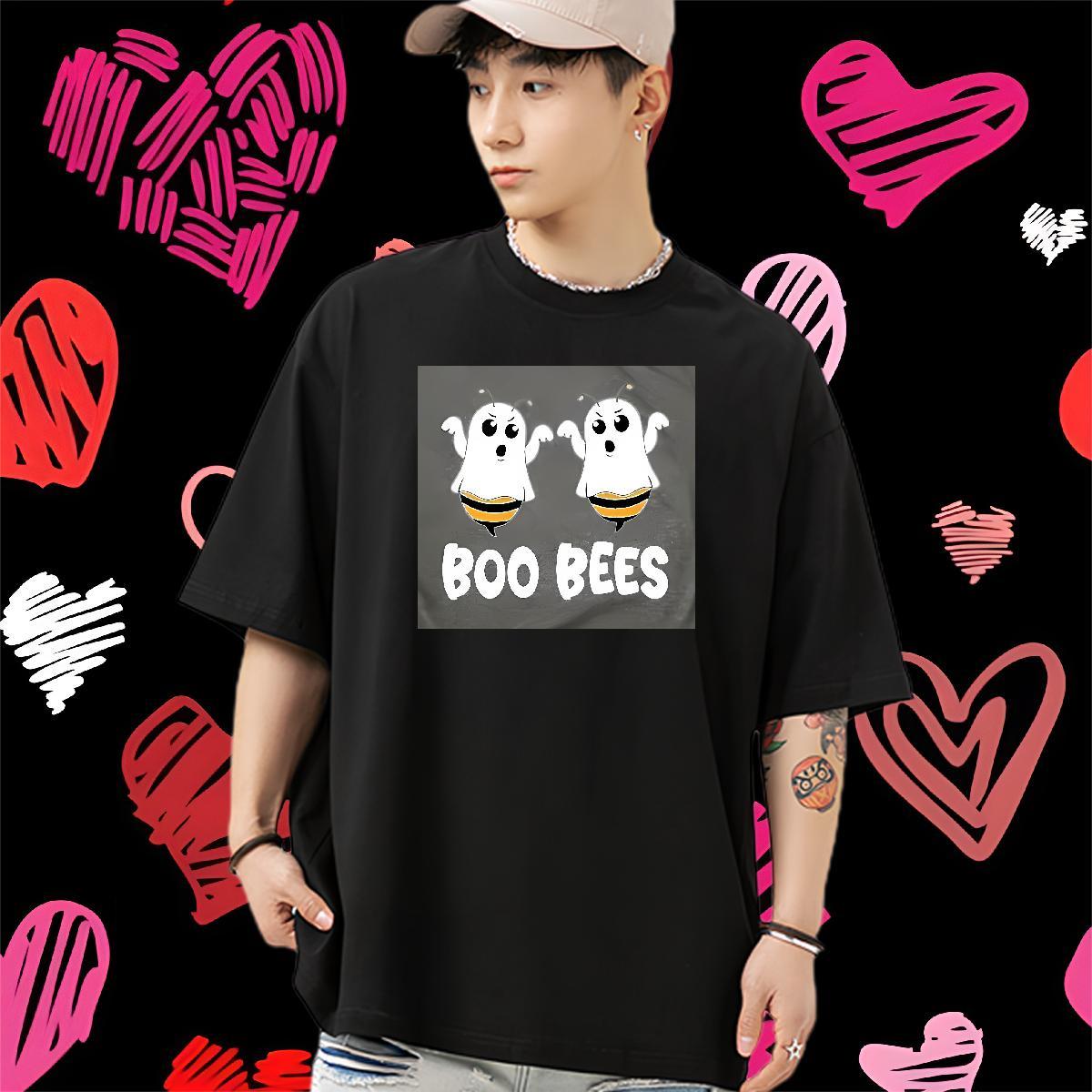 Casual New T Shirt For Man 230g Cotton halloween Outdoor Tees Breathable Crew Neck TOP Quality Men Tops Tees Custom Print Plus Size