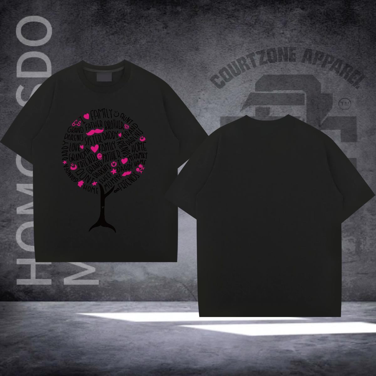 DIY Mens T Shirts 230g Cotton tree Anime Printing Street Clothes Short Sleeve O-Neck Designer Tshirt for Man Woman Custom Printing