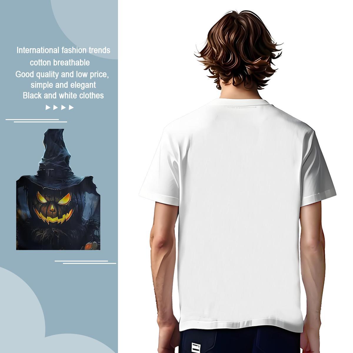 T-Shirts 230g Cotton evil Daily Wear Crew Neck Breathable Graphic Men Tops Tees Fashion Designer High Quality Tshirts