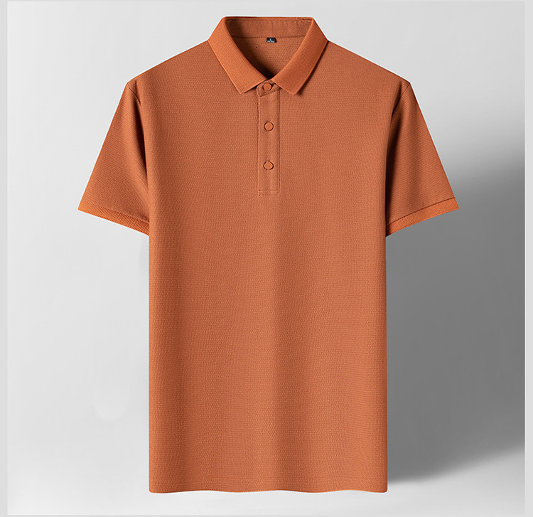 Jacquard POLO shirt short sleeved T-shirt 2023 summer trendy brand solid color lapel breathable mesh men's top