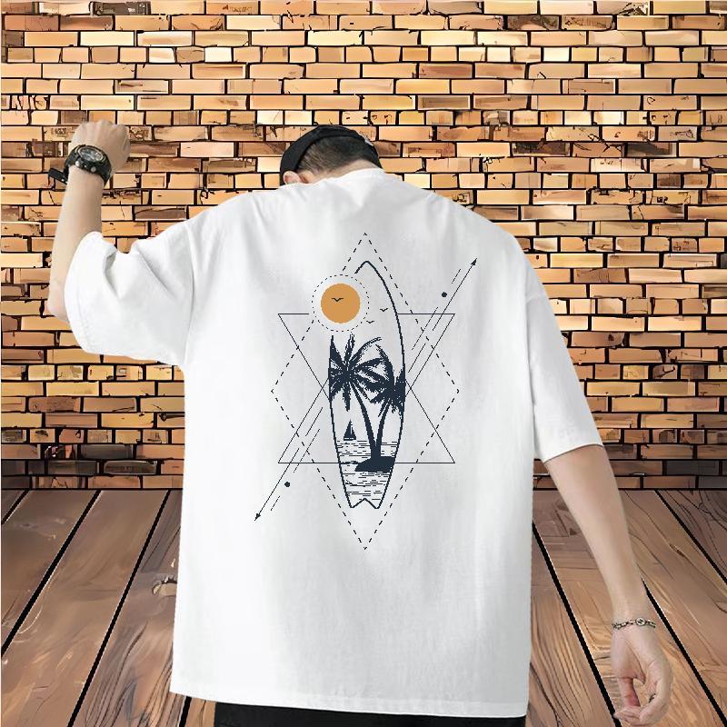 New Arrival Men T Shirts 100% Cotton 230g tree Anime Printing Street Wear Breathable Unisex Tshirt for Man Woman DIY