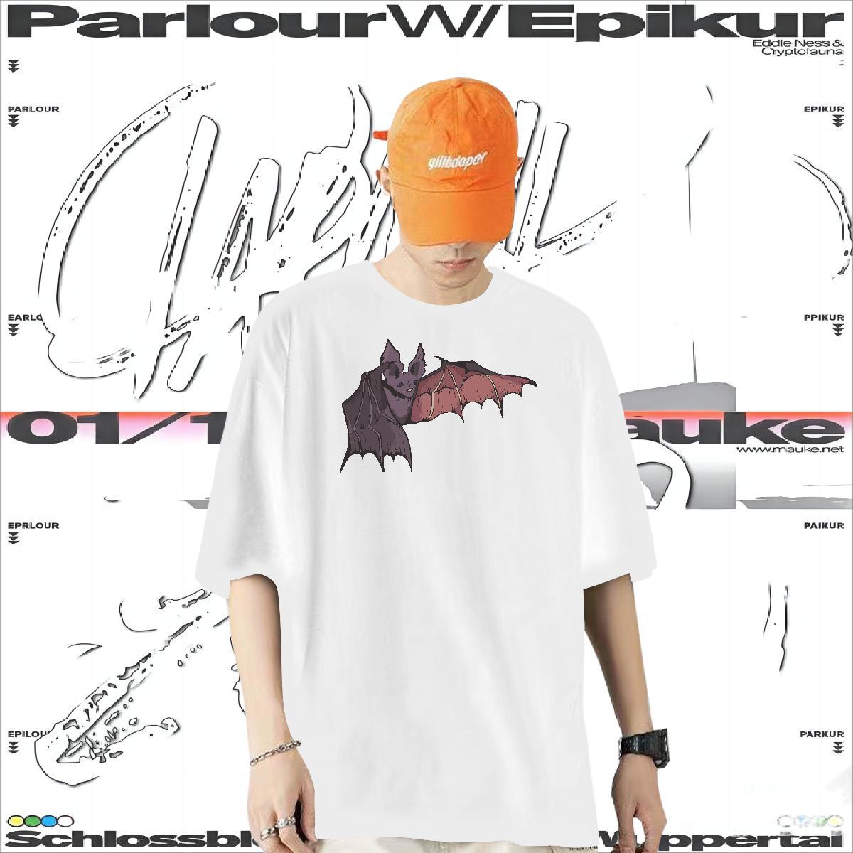 DIY Customized Mens T Shirts 230g Pure Cotton bat Street Casual Clothings O Neck Short Sleeves Wholesale Tshirt for Man Woman Anime