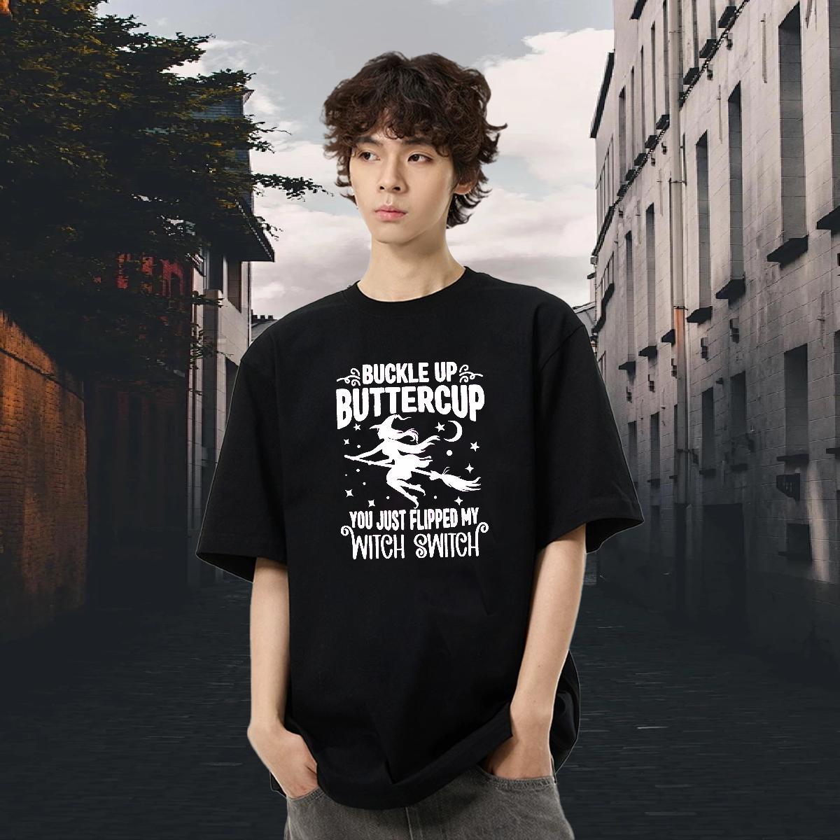 Free Shipping T shirt 100% Cotton 230g halloween Anime Printing Street Tee Shirt Short Sleeve O-Neck Cool Couples T Shirts Customized