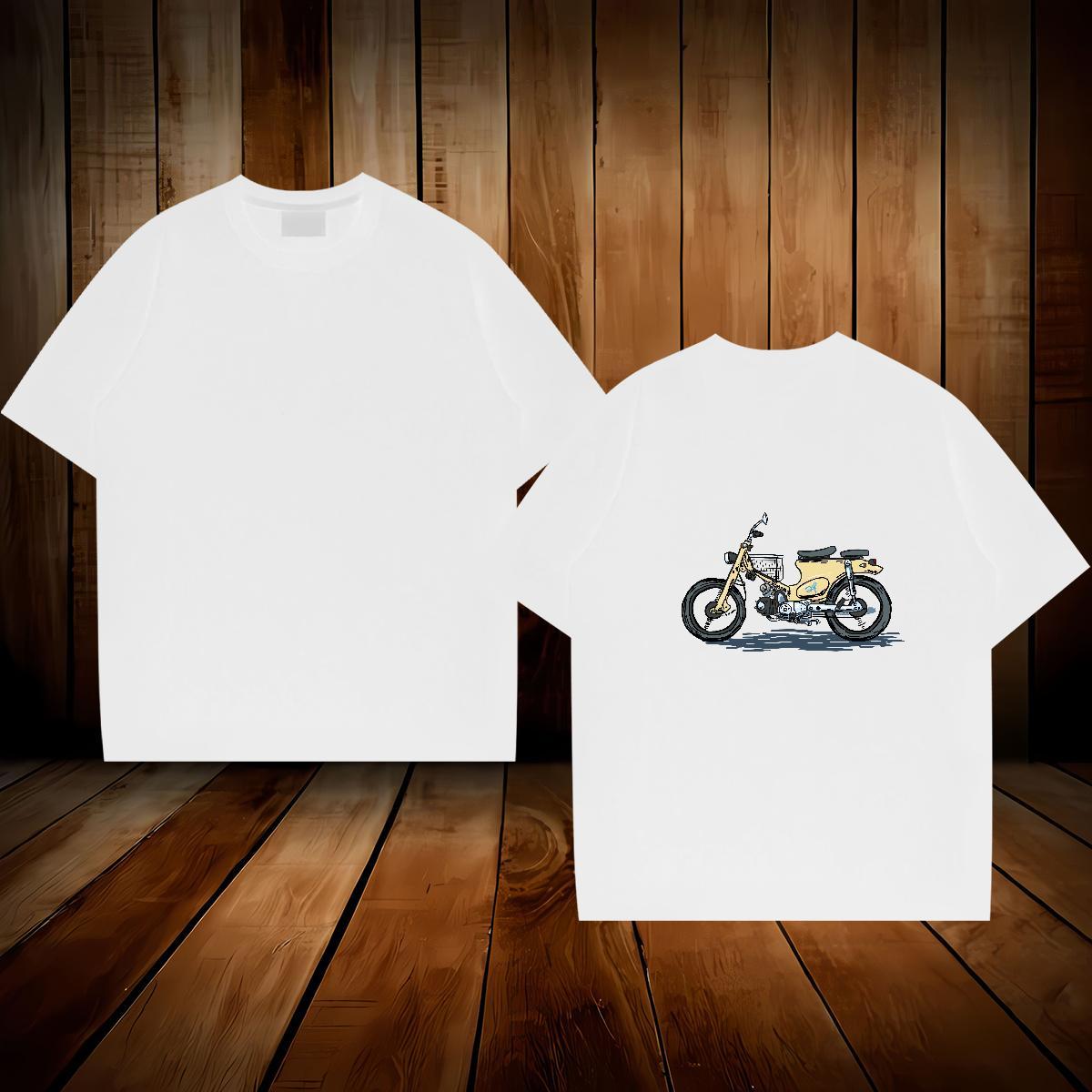 Fashion Casual T Shirts Men Motorcycle Tops 100% Cotton 230g Hip Hop Street Designer Black White O Neck Short Sleeves Men Tees