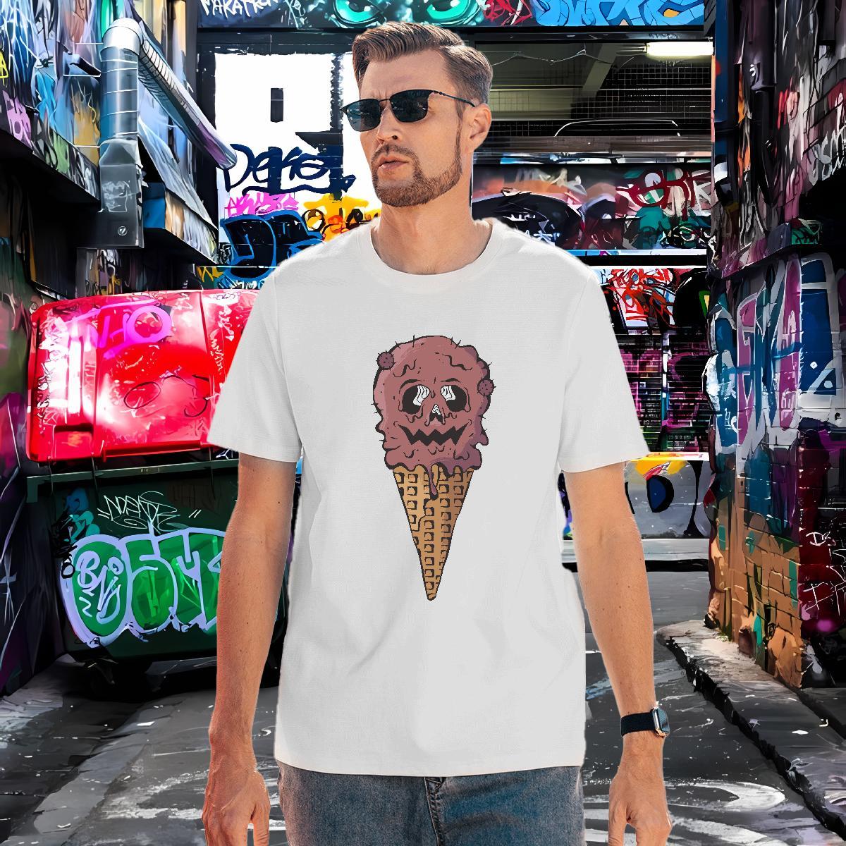 Soft Men Tshirts 100% Cotton 230g monster Men T Shirts Street Breathable Crew Neck Black Oversized Classic Clothings