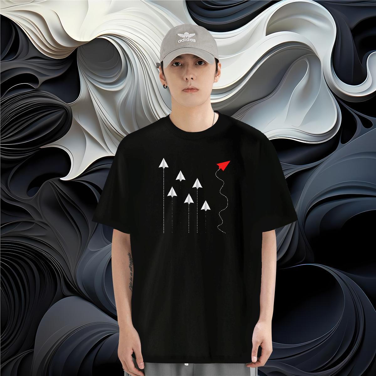 Man T Shirts 230g 100% Cotton painting Street Breathable Soft Custom Print Oversized Tshirts 2024 Brand Tee Shirt