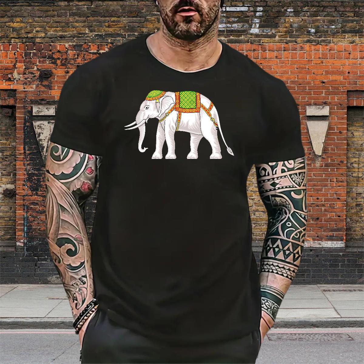Designer Fashion Men T Shirts 230g Pure Cotton elephant Beach Tees Shirts O-Neck Short Sleeve Wholesale Mens Tshirts White Plus Size