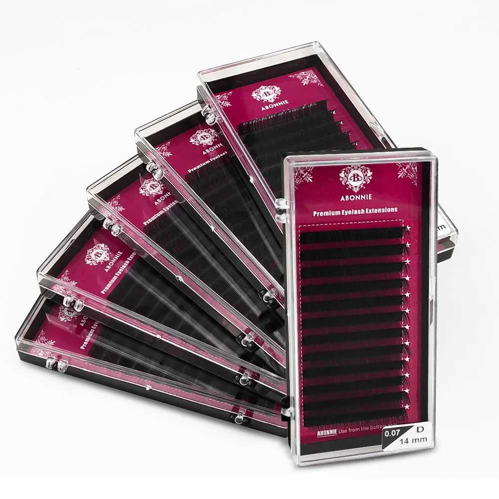 Abonnie Personal mink Eyelash Premium Curling Eyelash 0.03-0.25mm C/D Curling Matte Black Cilios False Eyelash W240803