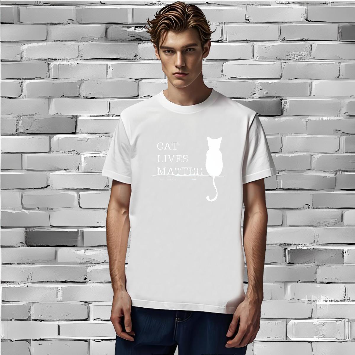 Comfortable Tshirts 230g 100% Cotton cat T shirt Beach Round Neck Short Sleeve Custom Print Oversized Free Shipping Tops