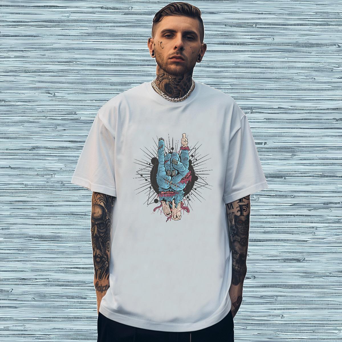 T-Shirts 230g 100% Cotton Halloween Casual Breathable Crew Neck Cartoon Printing L-4XL Men Tees Stylist Soft Tops Shirt