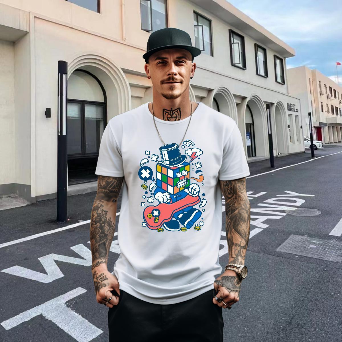 Loose Fit Tshirt for Man Woman 100% Cotton 230g Street wear Hip Hop ET Custom Cartoon Breathable DIY Customized Man T Shirts Tee Shirt