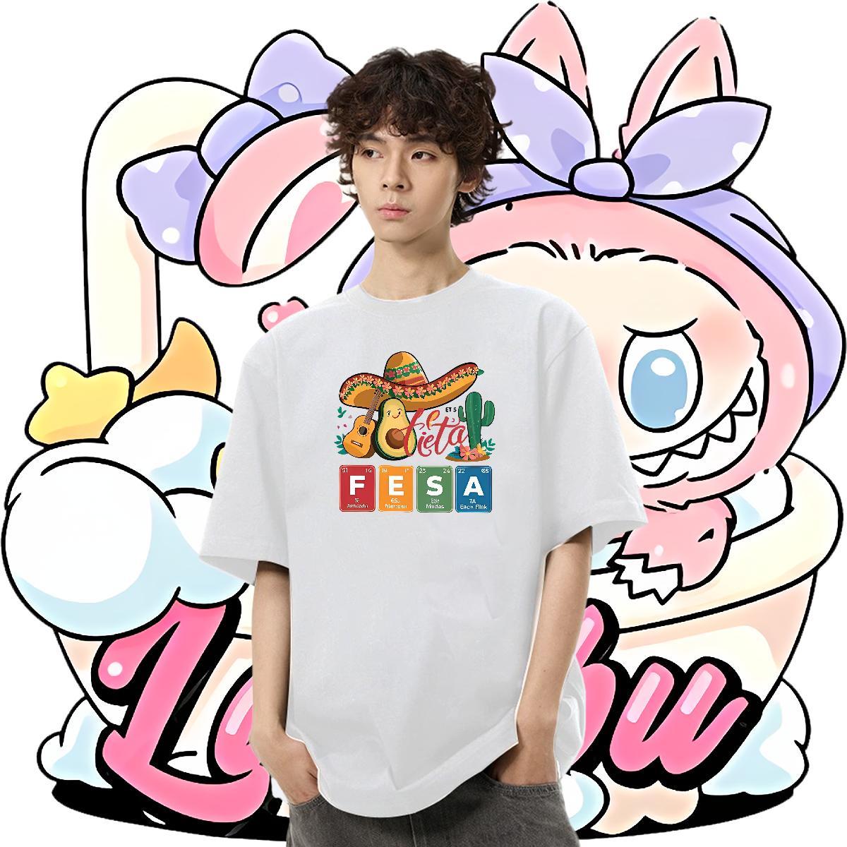 High Quality Men Tshirts 230g Pure Cotton Casual Beach letter Cartoon Print Short Sleeve Soft Stylist T Shirts Men Top Tees