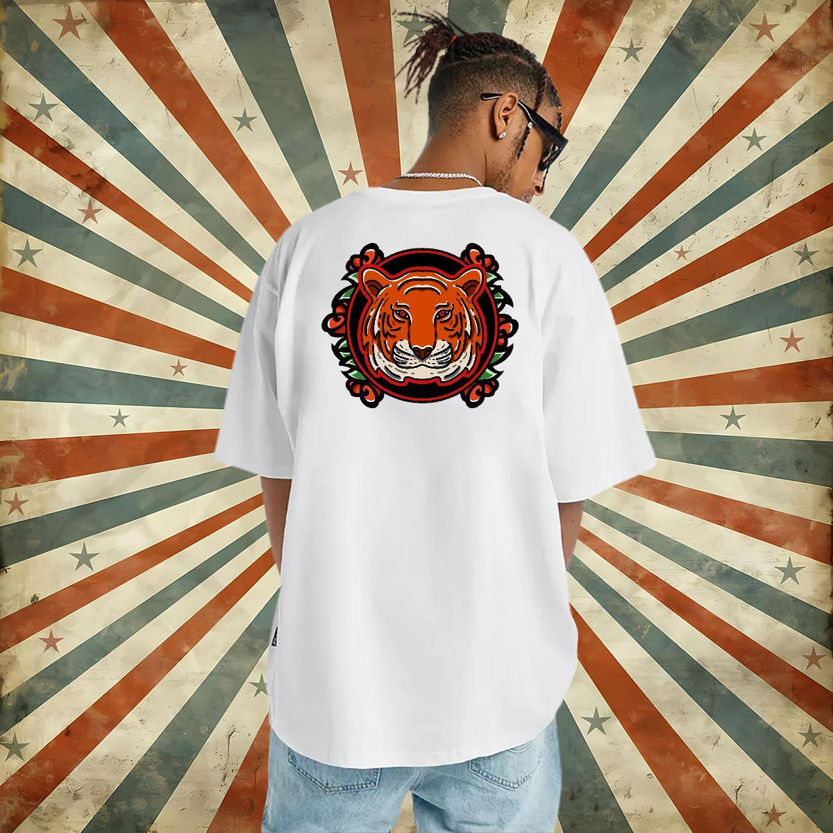 2024 New T-Shirts 100% Cotton 230g tiger Summer Casual Clothings Breathable Short Sleeve Designer Tshirt for Man Woman Cartoon Printing L-4XL