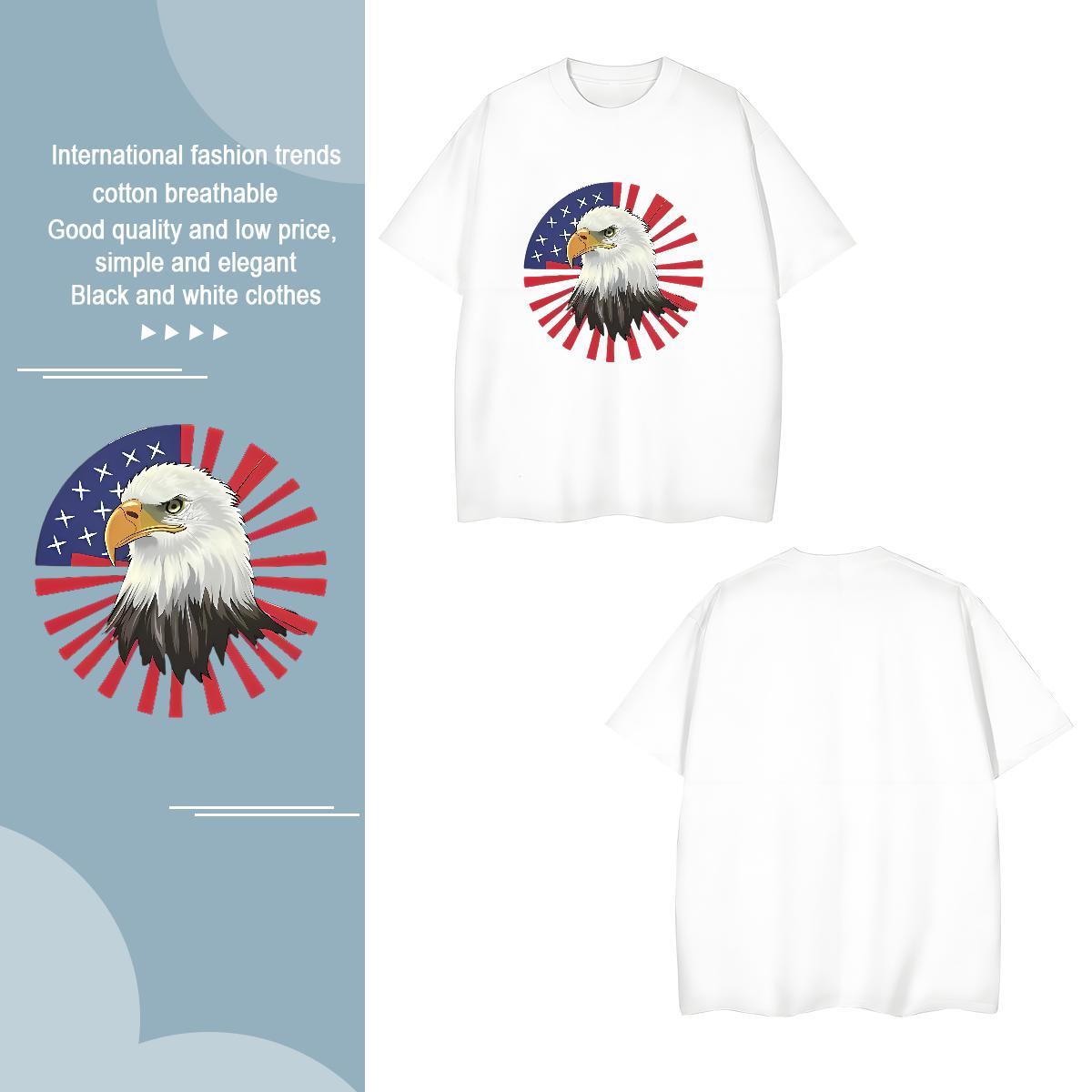 T Shirt For Man 230g Pure Cotton eagle Street Breathable Short Sleeve Asian Size Men Tops Tees New Designer Cool Tshirts