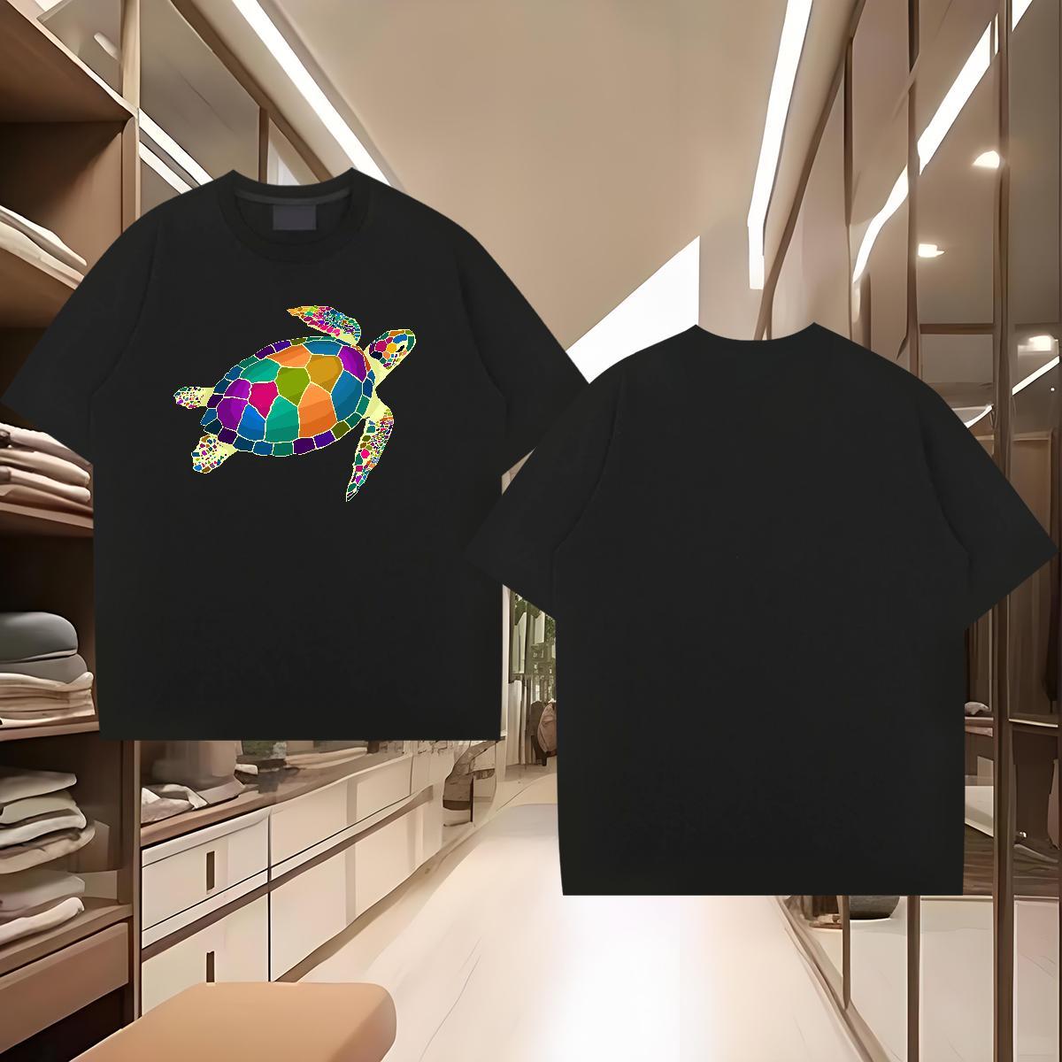 2024 Designer T Shirt For Man 230g 100% Cotton tortoise Spring Summer Clothings Breathable Short Sleeve Cool Tshirt for Man Woman Oversized