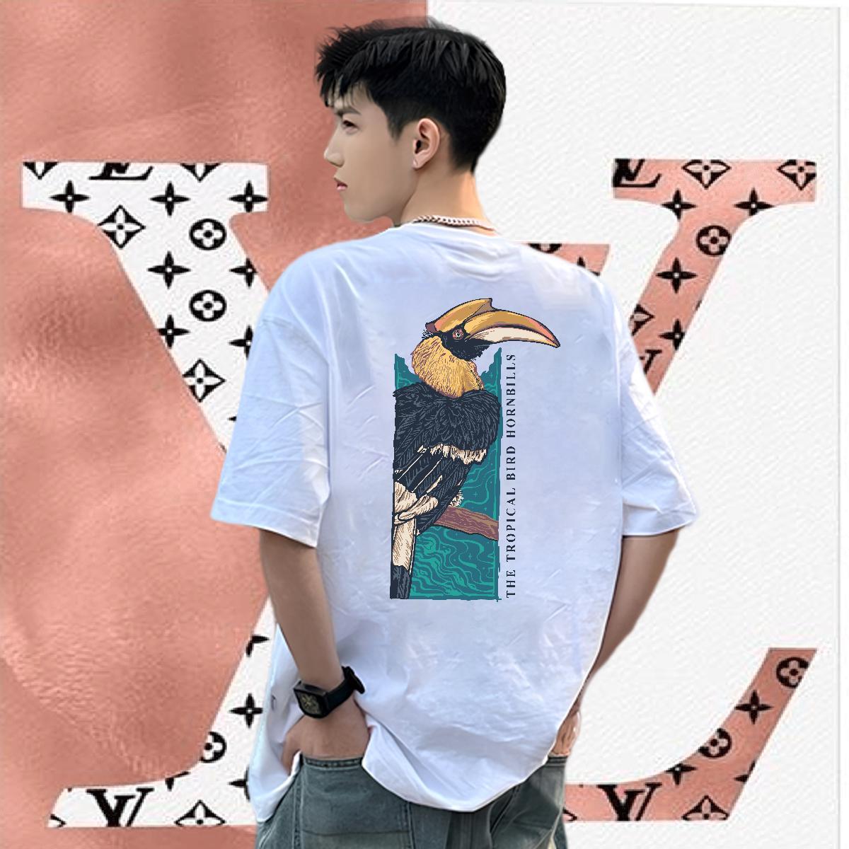 Wholesale T Shirt For Man 230g Pure Cotton eagle Street Casual Polos Breathable Unisex Men Tshirts DIY Anime