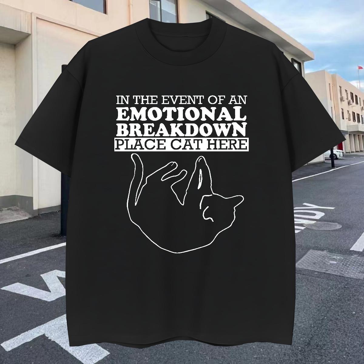 Classic Men Tees 100% Cotton 230g Casual Beach cat Cartoon Print Short Sleeve O-Neck Custom Men T Shirts Tee Shirt