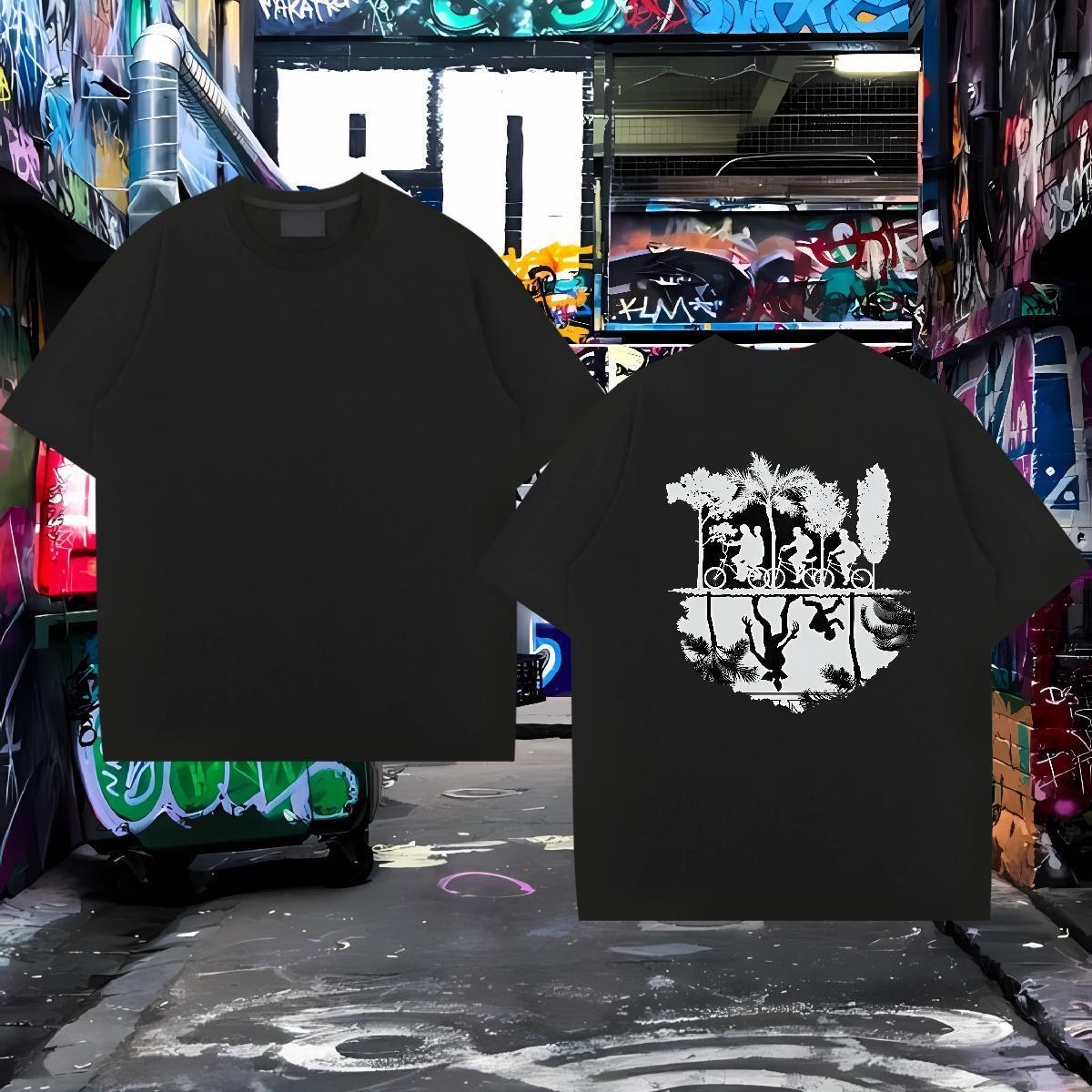 2024 T-Shirts for Men 230g Cotton tree Casual Tops Breathable Short Sleeve High Quality Couples T Shirts Oversized