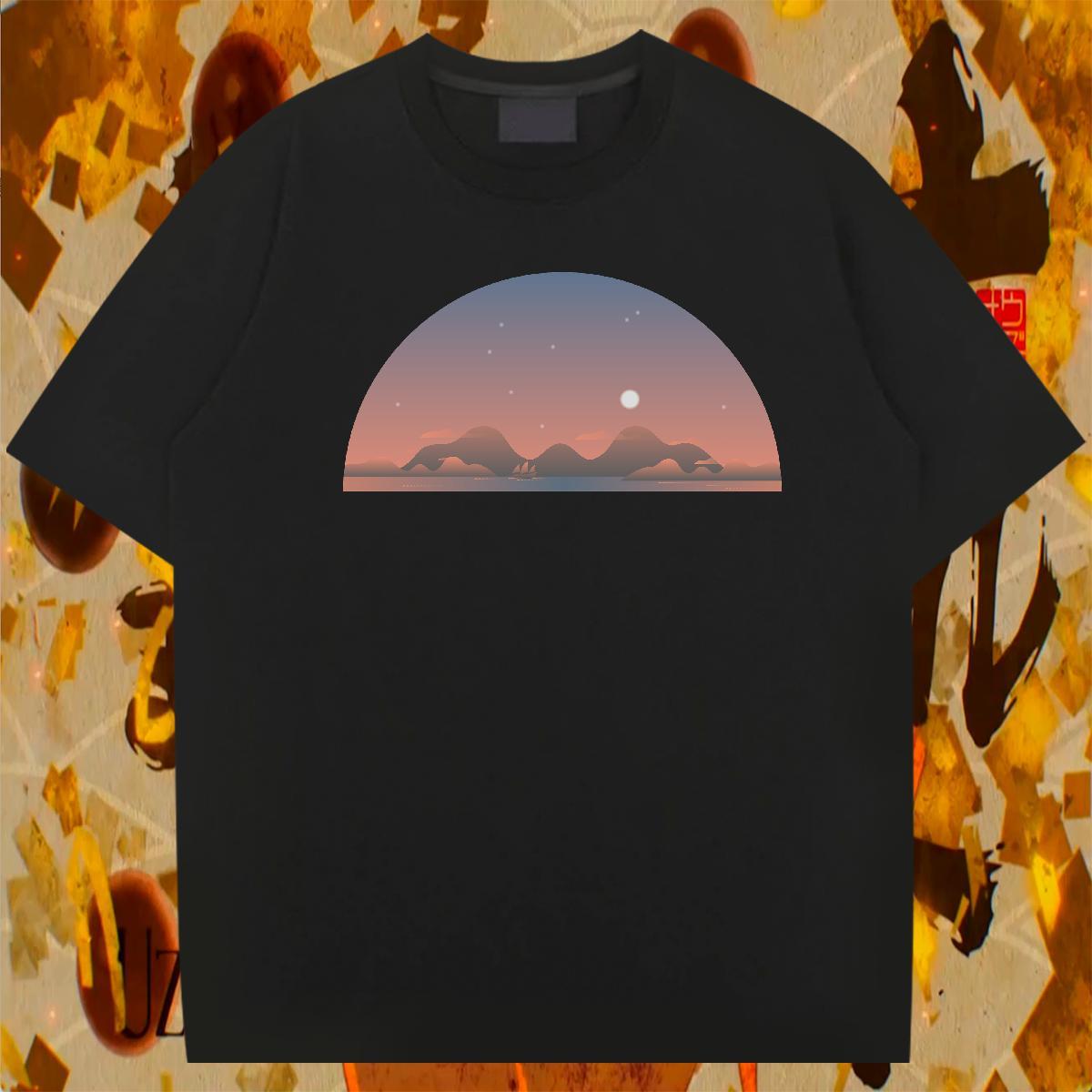 Classic Men Clothes T-Shirt 230g Pure Cotton Street wear Hip Hop sky Customized Print Round Neck Short Sleeve DIY Customized Man T Shirts Tees