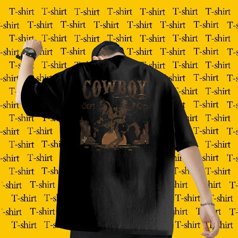 Wholesale Men T Shirts 230g Pure Cotton horse Street Wear Clothes Breathable Short Sleeve Cool Men Tees Skull