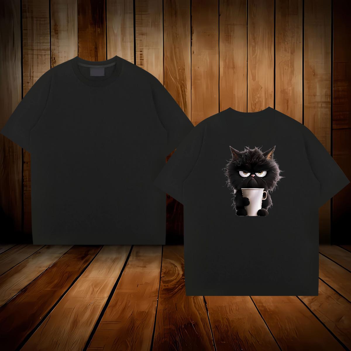 2024 Designer T-Shirts for Men 230g Pure Cotton cat Sports Casual Tops Shirt O Neck Short Sleeves TOP Quality Tshirts Floral Print