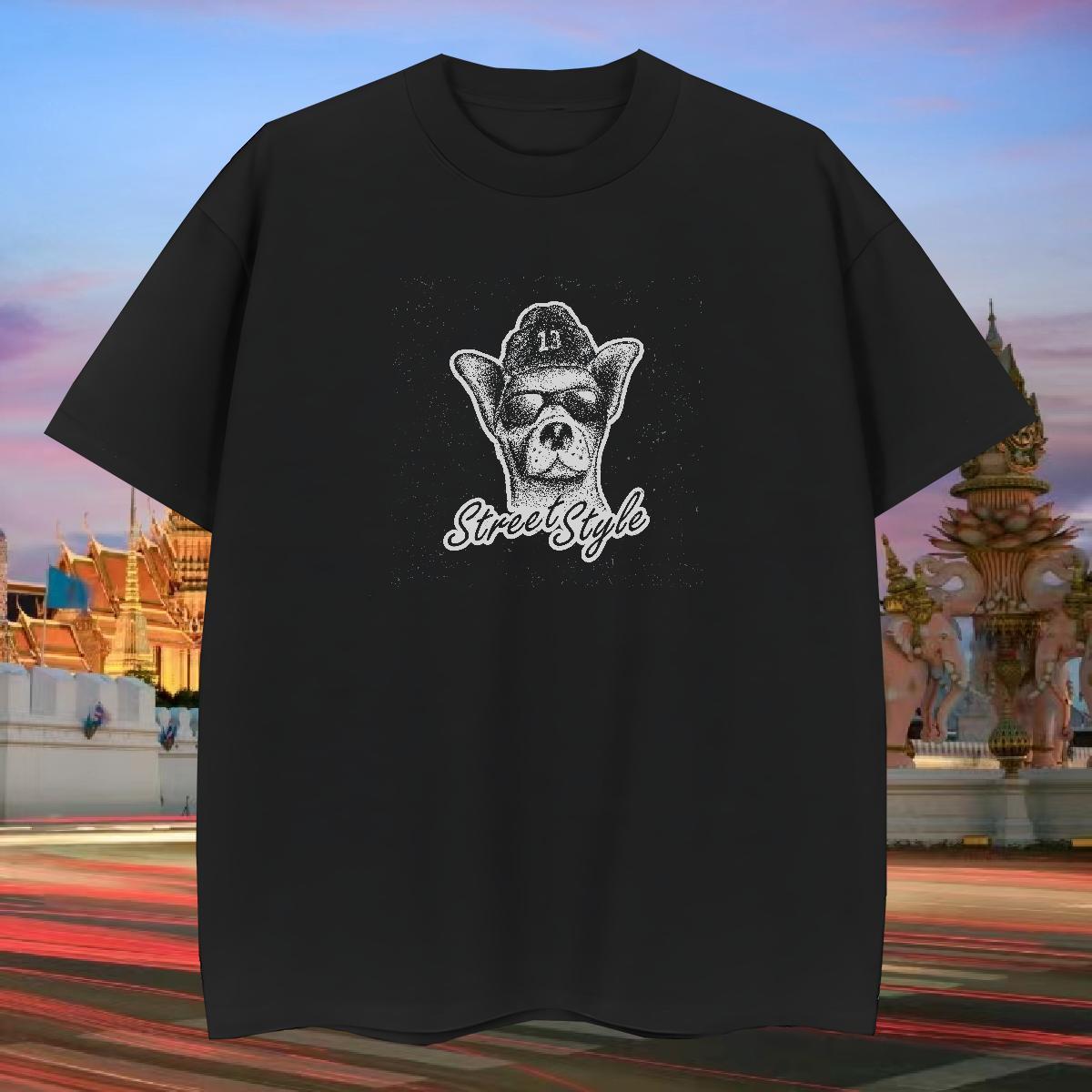 Mens T Shirts 230g Pure Cotton dog Beach Round Neck Short Sleeve Customized Print Mens Tshirts Fashion Design Designer Top Tees