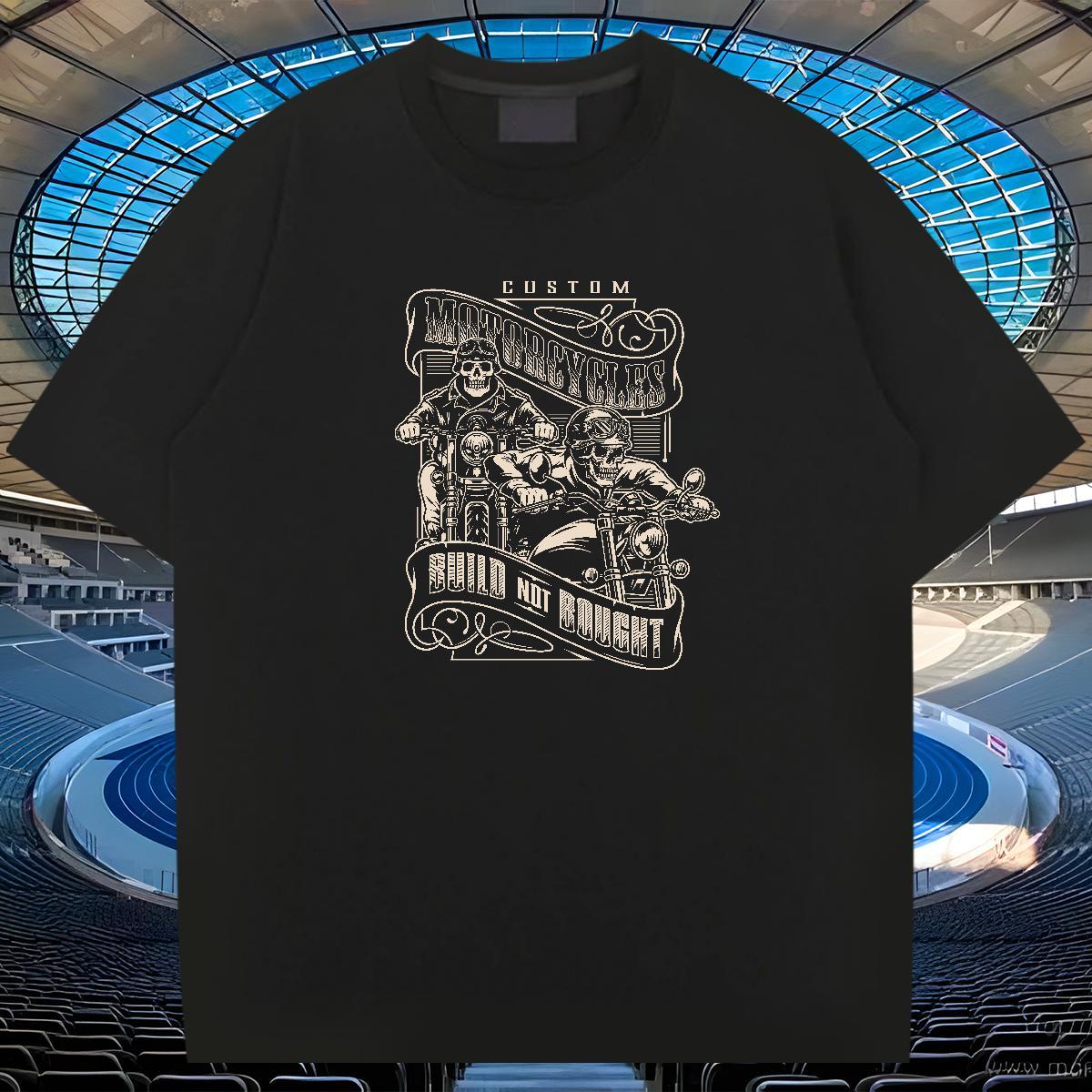 Wholesale Mens Tshirts 230g 100% Cotton Summer Casual Motorcycle DIY Crew Neck 2024 Summer T shirt Tee Shirt