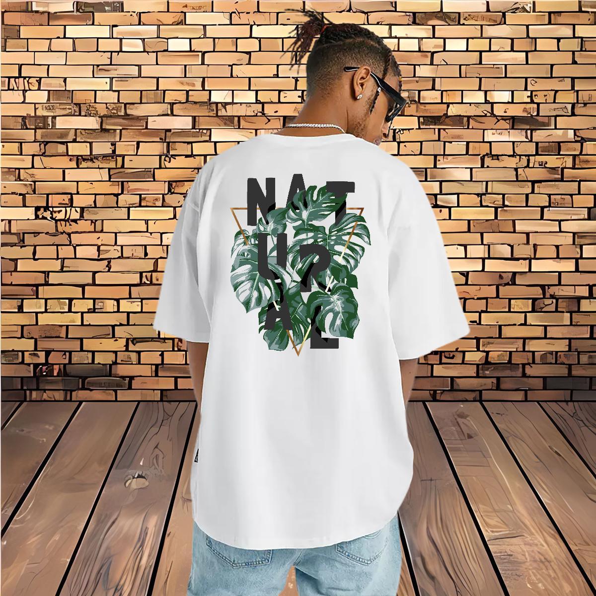 Free Shipping T-Shirts 100% Cotton 230g tree Spring Summer Tops Breathable Crew Neck Cool Men Tshirts Plus Size Cartoon