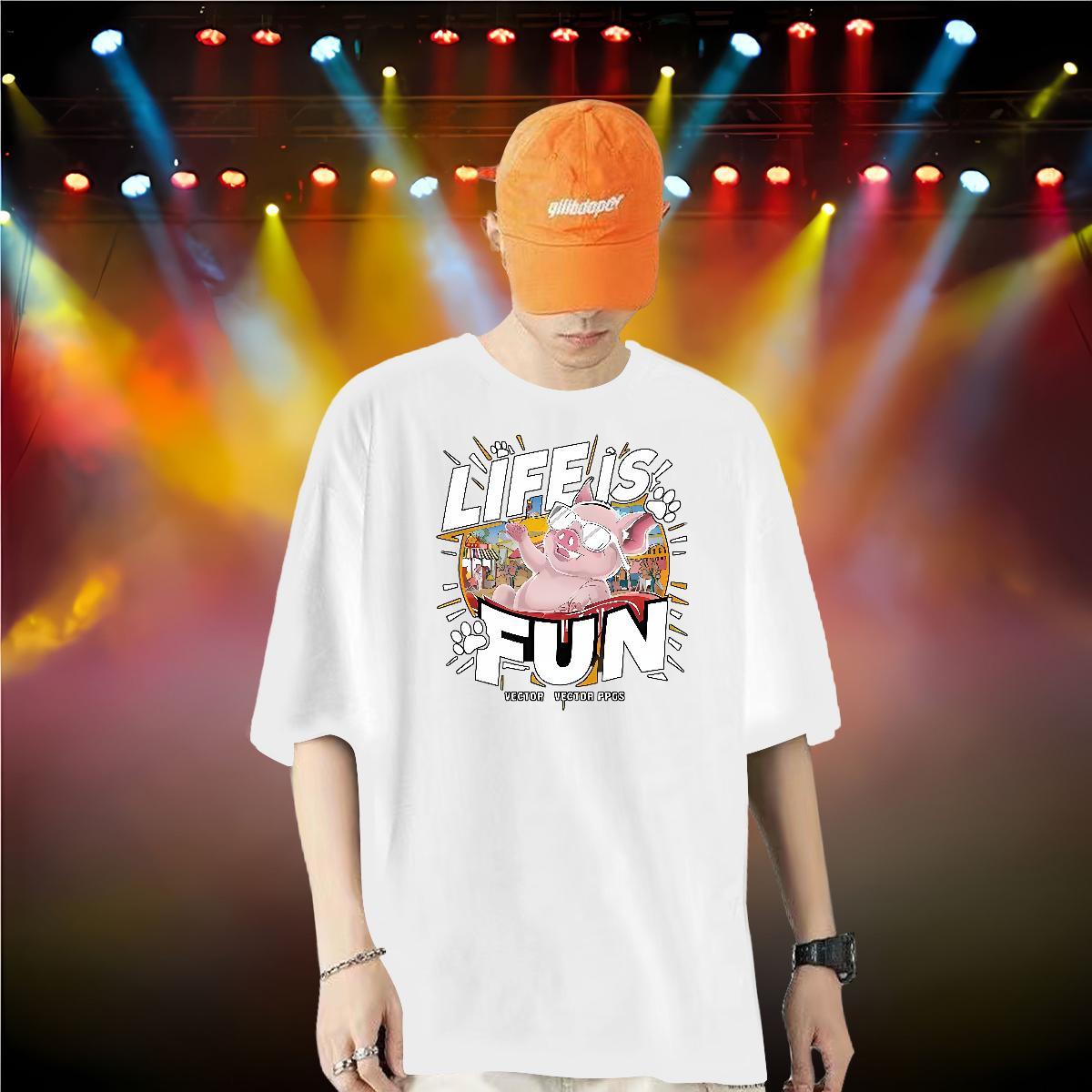 2024 DIY Mens T Shirts 100% Cotton 230g Daily Outfit Tee Shirt Short Sleeve Soft Wholesale Tshirts DIY Printed