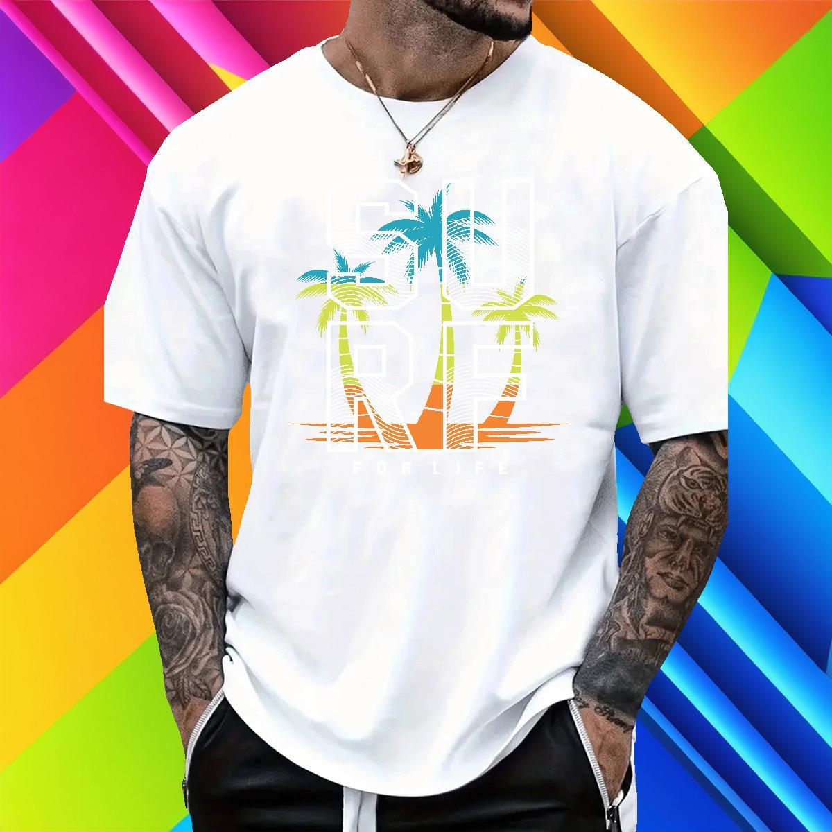 Customized T shirt 230g Cotton tree Casual Beach Wear Short Sleeve Soft Unisex Tshirt for Man Woman DIY