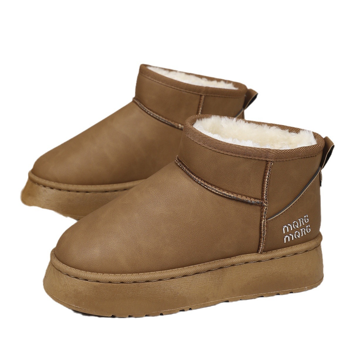 Designer In Black And White 2024 Fashion New Versatile Snow Boots For Women Short Tube Warm Loose High Sole Thick Veet Lightweight Cotton Shoes