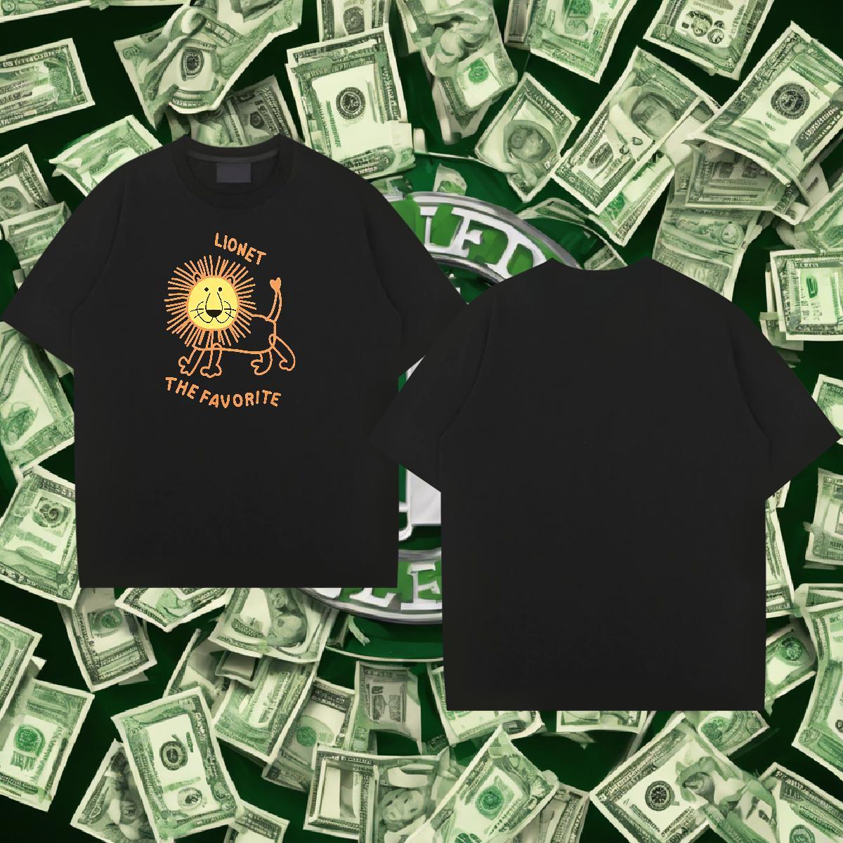 Soft Couples T Shirts 230g Pure Cotton Street Wear lion DIY Logo Oversized Breathable Crew Neck Fashion Mens T Shirts Top Tees