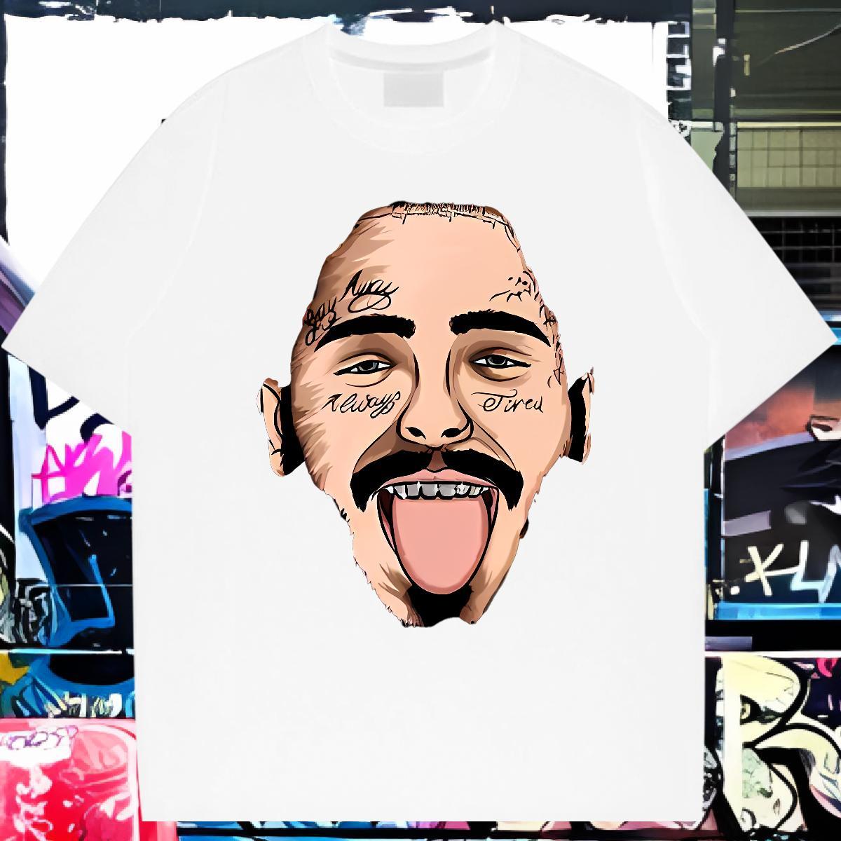 2024 Designer T-Shirts portrait Tops Tees 230g Cotton Street Popular DIY Logo Oversized Breathable Short Sleeve Mens Tshirts