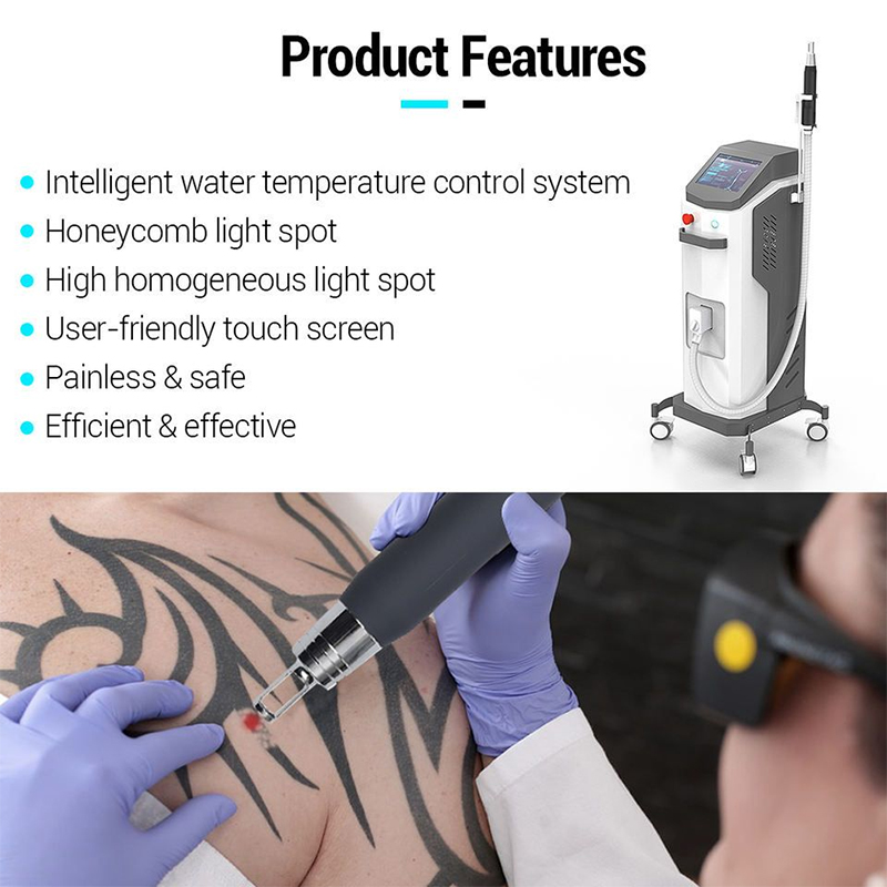Laser Nd Yag Portatil Tattoo Removal Machine Professional Picosecond 1064/532/1320 Carbon Peeling Anti Freckle Black Face Doll Treatment