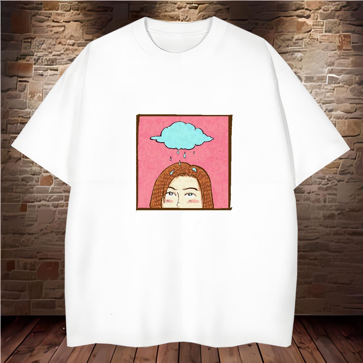 T-Shirts 230g Pure Cotton portrait Home Outdoor Round Neck Short Sleeve Graphic Mens Tshirts DIY Customized High Quality Top Tees