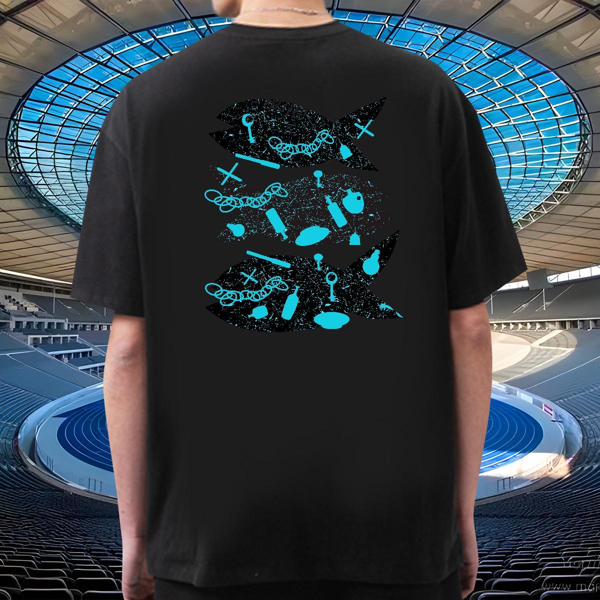 Cool Design Mens Tshirts 230g 100% Cotton fish Man T Shirts Outdoor O Neck Short Sleeves Custom Anime Fashion Casual Wear