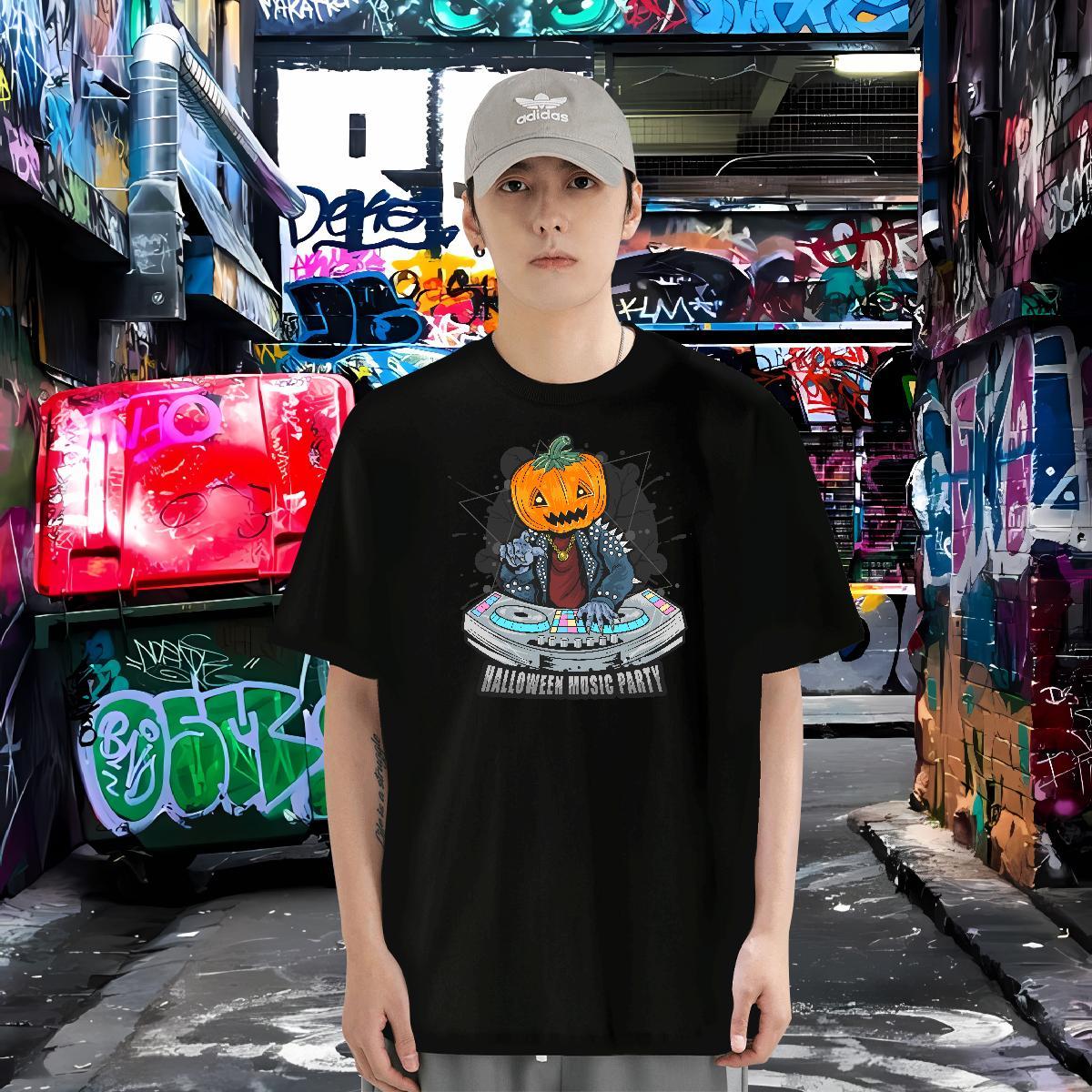 Mens T Shirts 230g Cotton pumpkin Daily Outfit Round Neck Short Sleeve Custom Anime Men Tees New Arrival Free Shipping Polos