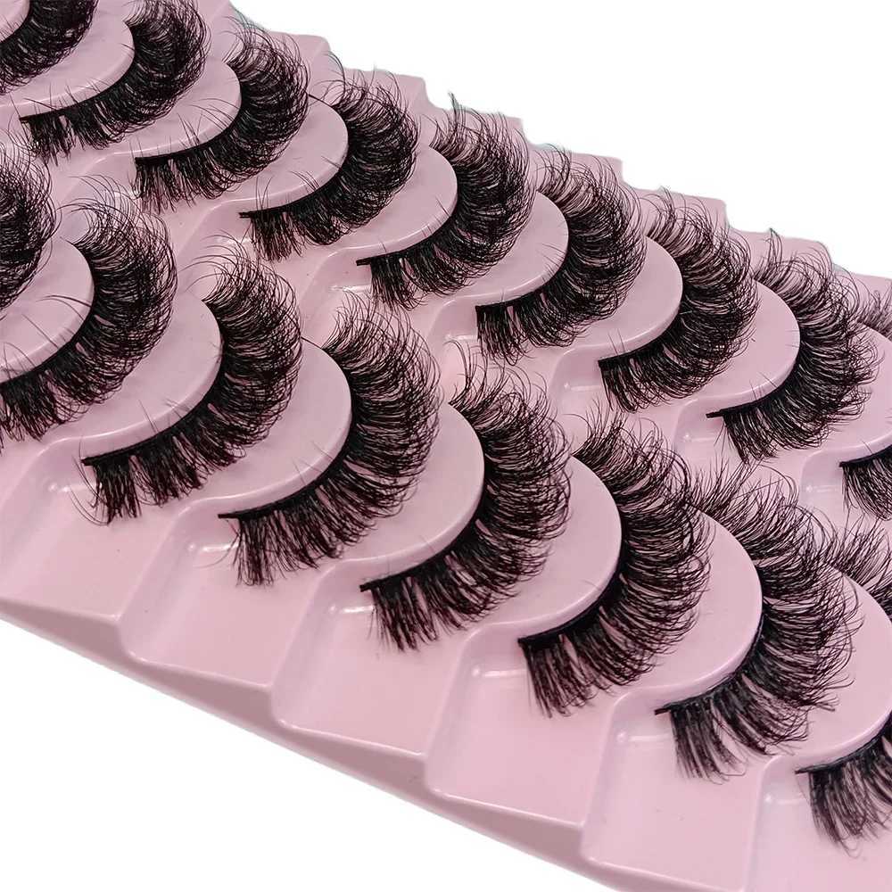 10 pairs of Russian striped eyelashes artificial mink fur fluffy 3D artificial mink fur fluffy eyelashes makeup fluffy eyelashes thick eyelashes W2408