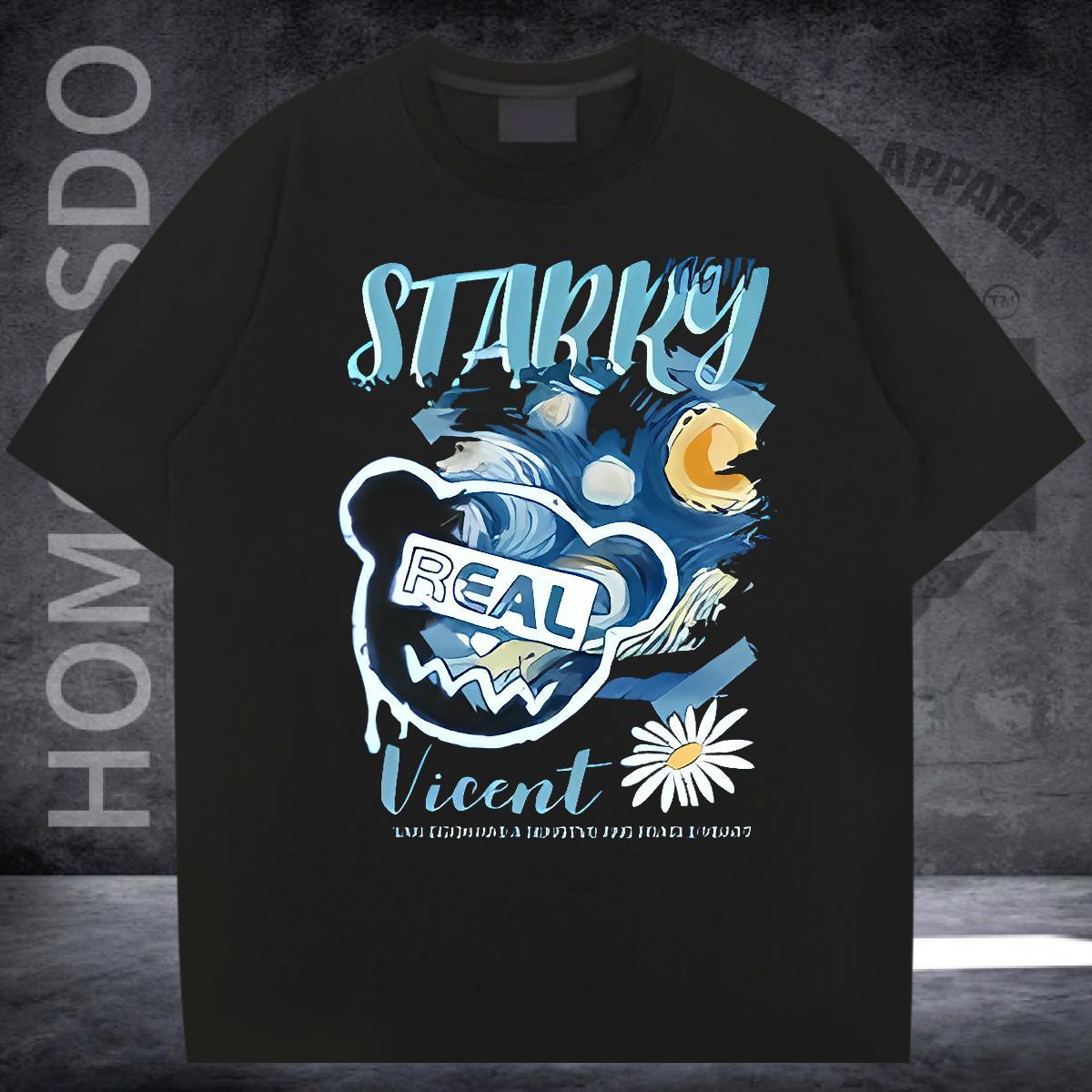 Fashion New Mens T Shirts 100% Cotton 230g bear Street wear Hip Hop Tops O-Neck Short Sleeve Brand Men Tshirts Asian Size
