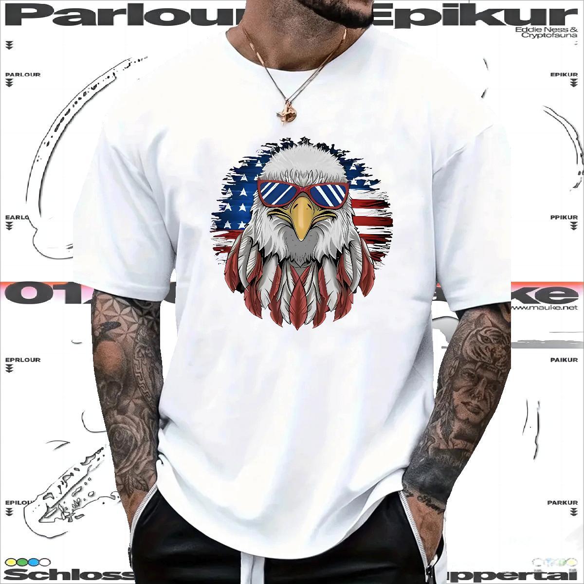 DIY Mens T Shirts 230g 100% Cotton eagle Street Wear Tees Shirts Breathable Soft Designer Men Tshirts Custom Print Oversized