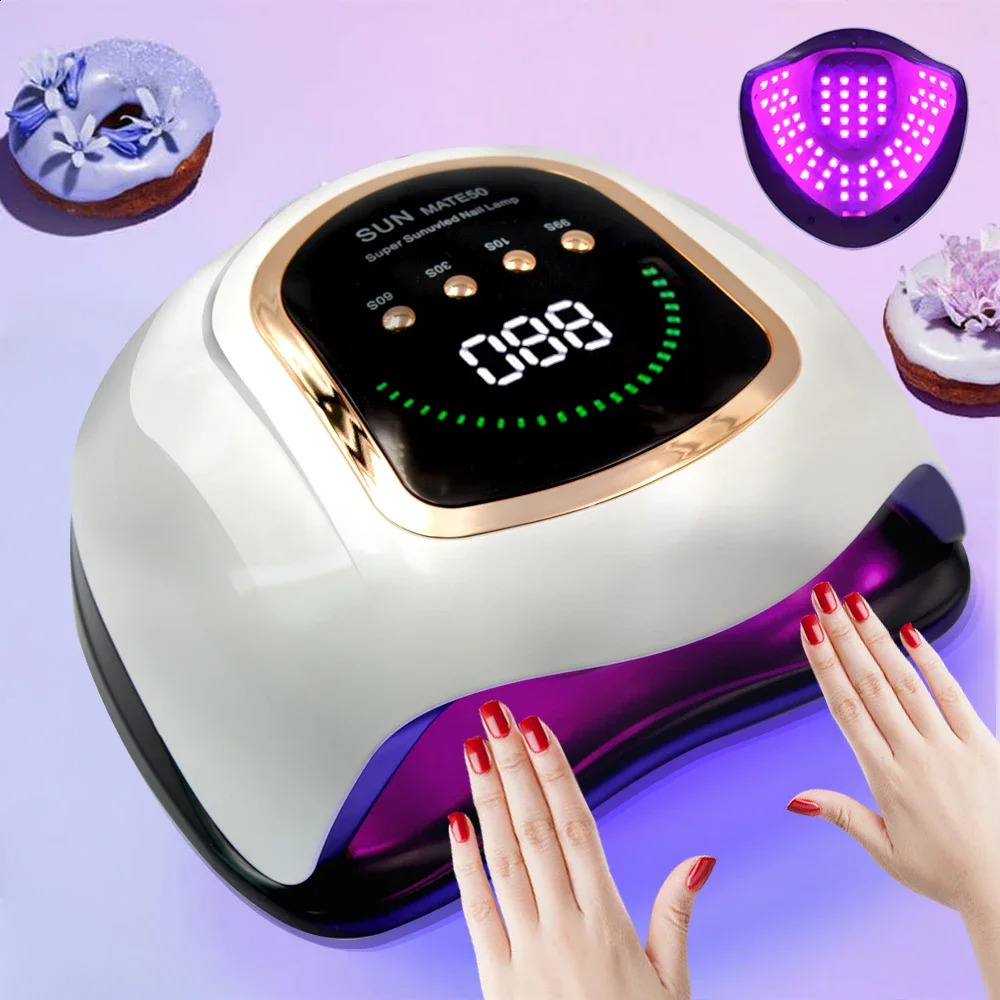 300W UV LED Nail Lamp for Nails Curing All Gel Polish with Large Screen Professional Nail Equipment Manicure Drying Lamps 240729