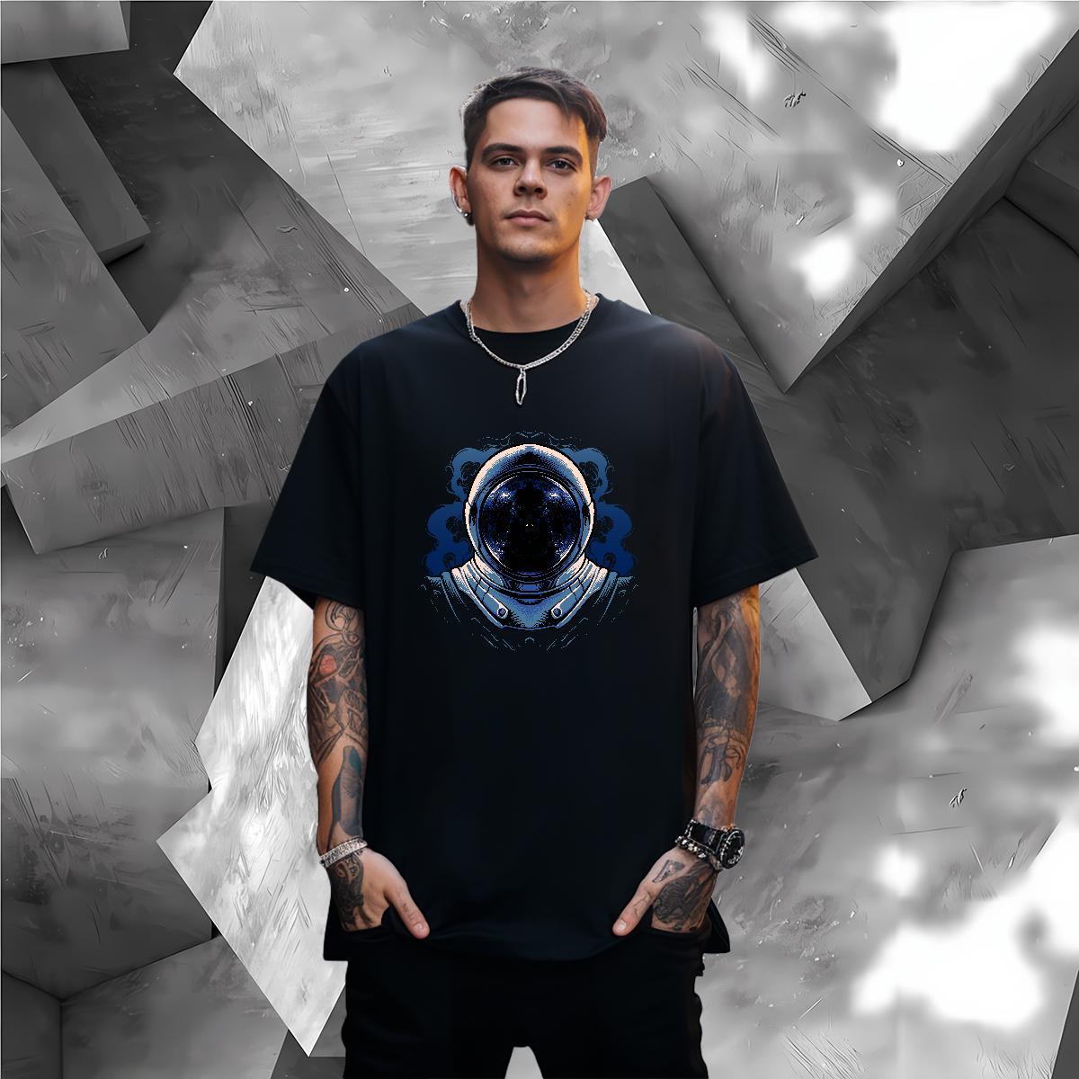 T-Shirts 230g Cotton universe Outdoor Breathable Short Sleeve DIY Logo Oversized Men Clothes T-Shirt Free Shipping High Quality Top Tees