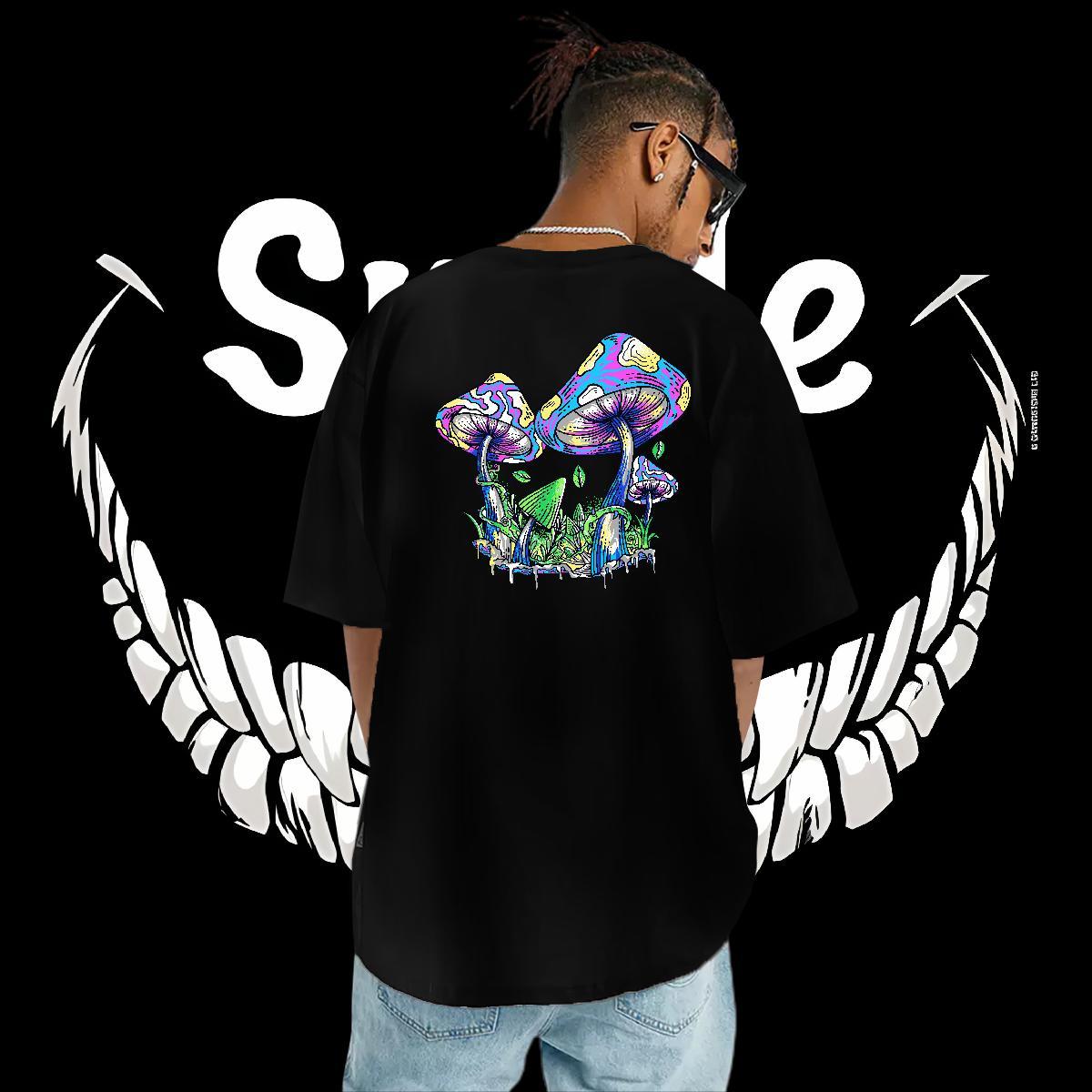 2024 Designer T shirt 230g 100% Cotton mushroom Outdoor Tshirts Breathable Soft Loose Men Clothes T-Shirt DIY