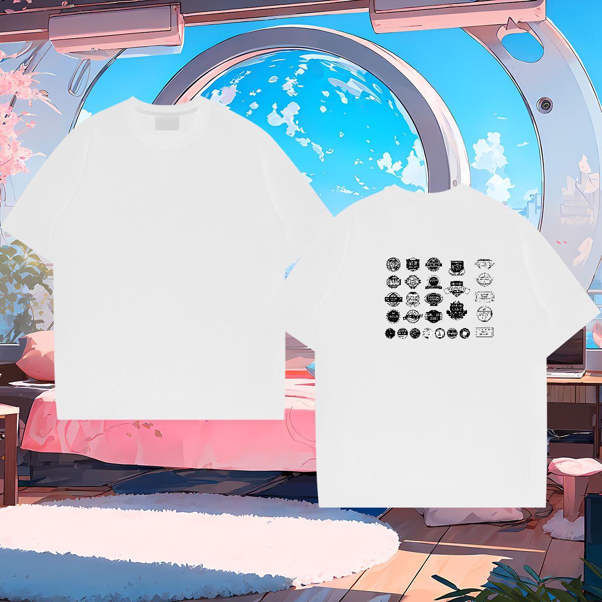 DIY T shirt letter Top Tees 230g Cotton Street Wear Loose Customized Breathable Short Sleeve Men Clothes T-Shirt