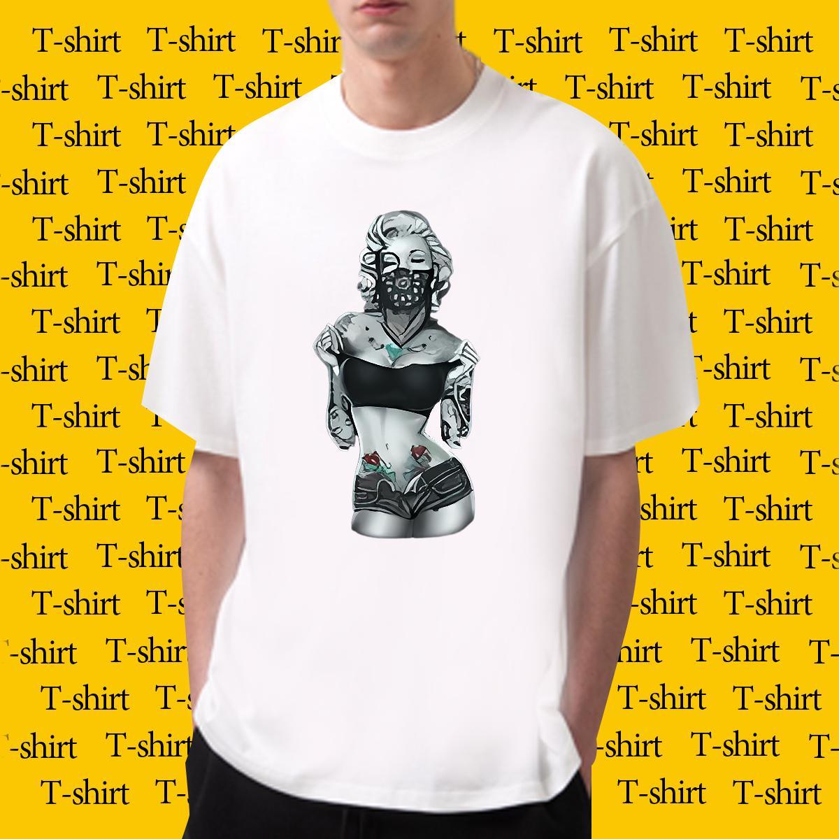 Man T Shirts 230g Cotton person Hip Hop Short Sleeve Soft Oversized 4XL Men Clothes T-Shirt DIY Customized Loose Tees