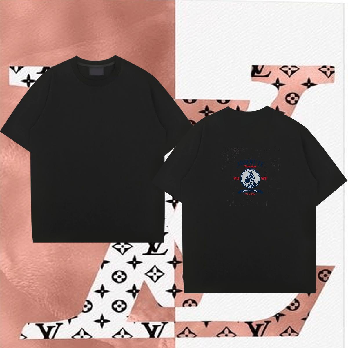 Designer Fashion T Shirts Men 100% Cotton 230g dog Street Tees Breathable Short Sleeve Soft Tshirts Black White